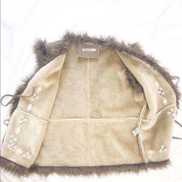 *Bacci Designed in Italy faux Sued & Fur Vest. Size Large - Picture 3 of 8